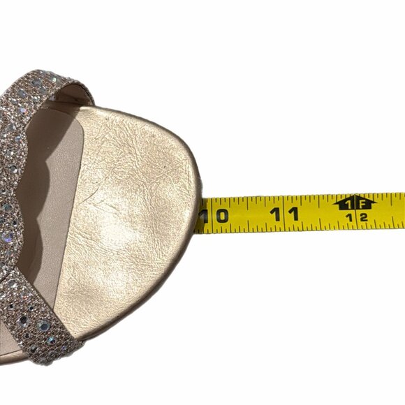 Benjamin Walk Sandals Womens 9.5M Gold Rhinestone Wedge Bridal Cocktail Holiday - Picture 8 of 15
